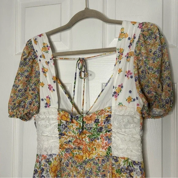 Altar’d State Aderny Patchwork Floral Mini Dress - Picture 10 of 13
